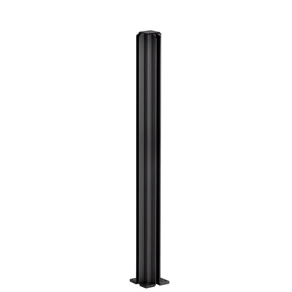 D990DU24CR dark bronze anodized 24" aluminum 90-degree corner partition post, square tube with U-channel for 1/4" glass.