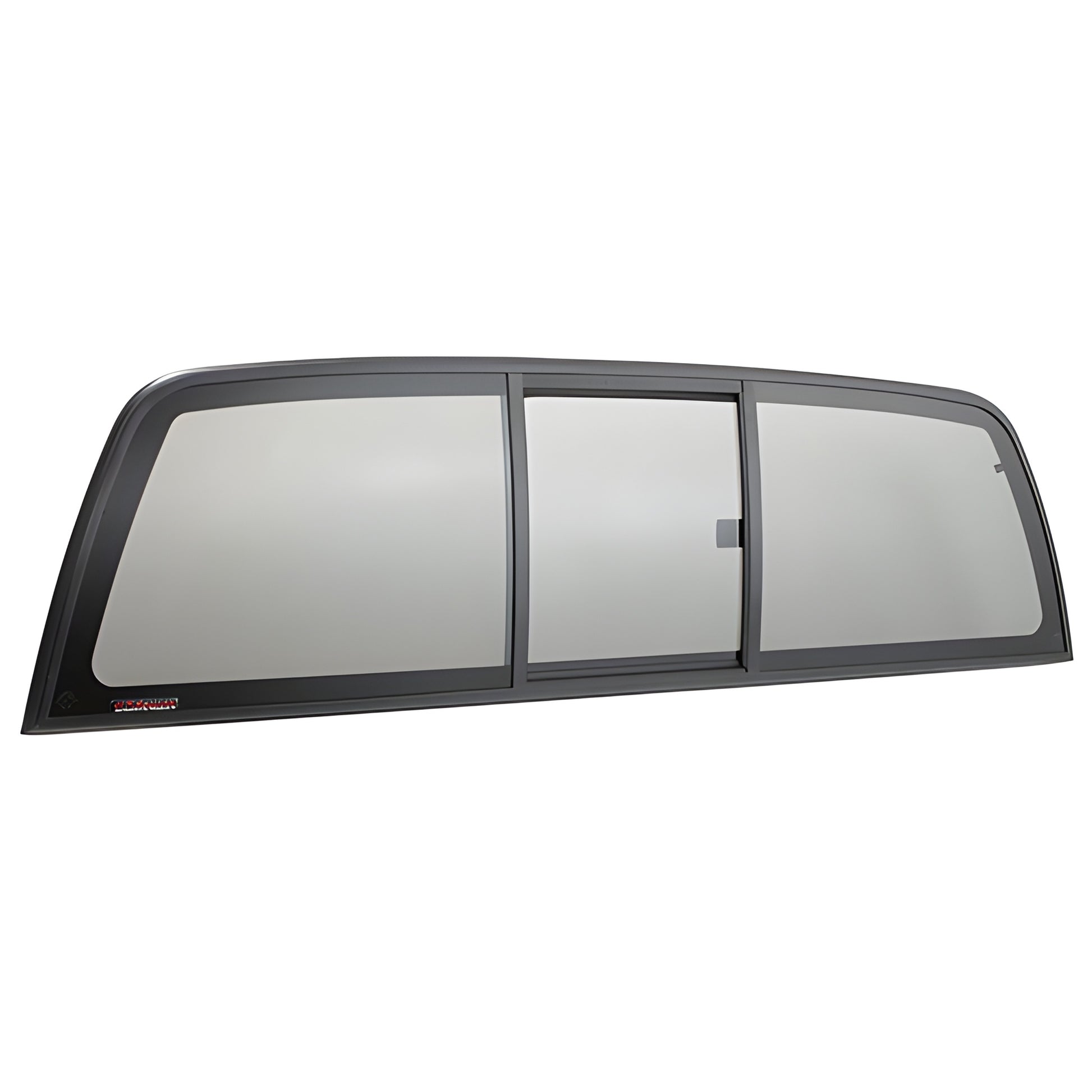 CRL ECT1550S tri-vent truck slider for 1999-2006 Toyota Tundra, solar glass, contoured black frame with center sliding panel.