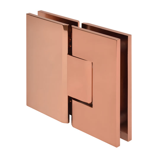 Rose gold solid-brass 180 glass-to-glass Vienna shower hinge V1E180RG, for 3/8-1/2 in tempered glass