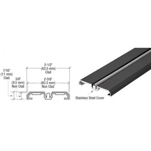 CRL Black Powder Coat Sliding Door Bottom Rolling Track for Smooth Door Operation