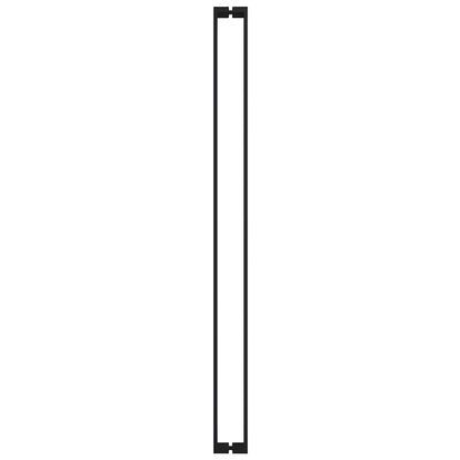 Matte black U-style 60in shower door handle, stainless steel, back-to-back mount for 3/8" glass. SKU HPH60UMBL