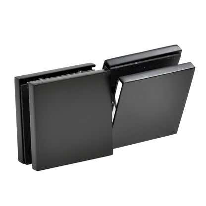 Matte black brass frameless shower Zero Clamp CCS4MBL for 3/8-1/2 in glass, low profile concealed design.