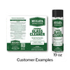 White 4oz foaming glass cleaner spray can with white cap, "Your Design Here" private-label mockup (SKU 3PLX4WHT)