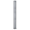 D990A30CR satin anodized aluminum 90deg corner partition post, 30in tall square tube with U channels for 1/4" glass