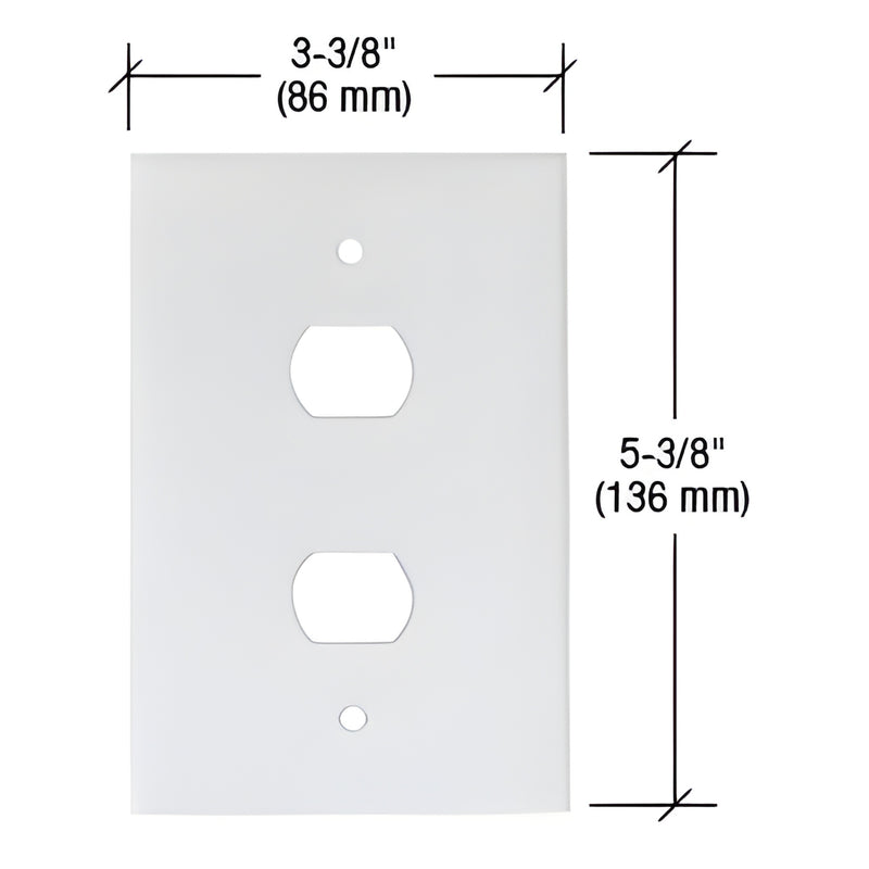 Clear acrylic mirror duplex outlet cover plate PMP107 - 3-3/8" x 5-3/8", 1/8" thick, polished edges