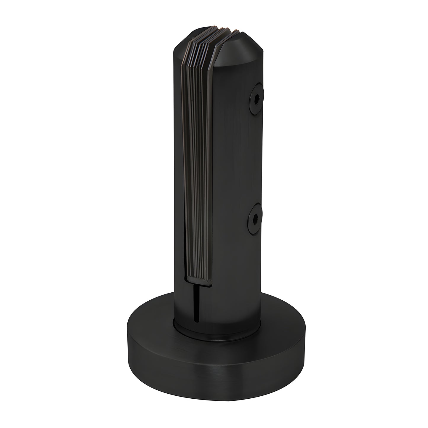 Matte black stainless steel surface-mount frameless windscreen clamp fits 10-14mm glass SKU AFWC4SMBL