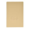 Satin brass rectangular end cap (SKU L56SECSB) for base shoe, embossed CRL logo, smooth finish.