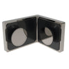 LU090BN Lugano brushed-nickel glass-to-glass corner clamp - compact V-shaped brass clamp for 8-10mm frameless glass