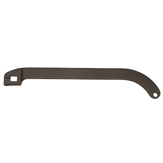 CRL Jackson dark bronze forged steel offset closer arm with preload, square socket end and mounting hole - SKU 20942313
