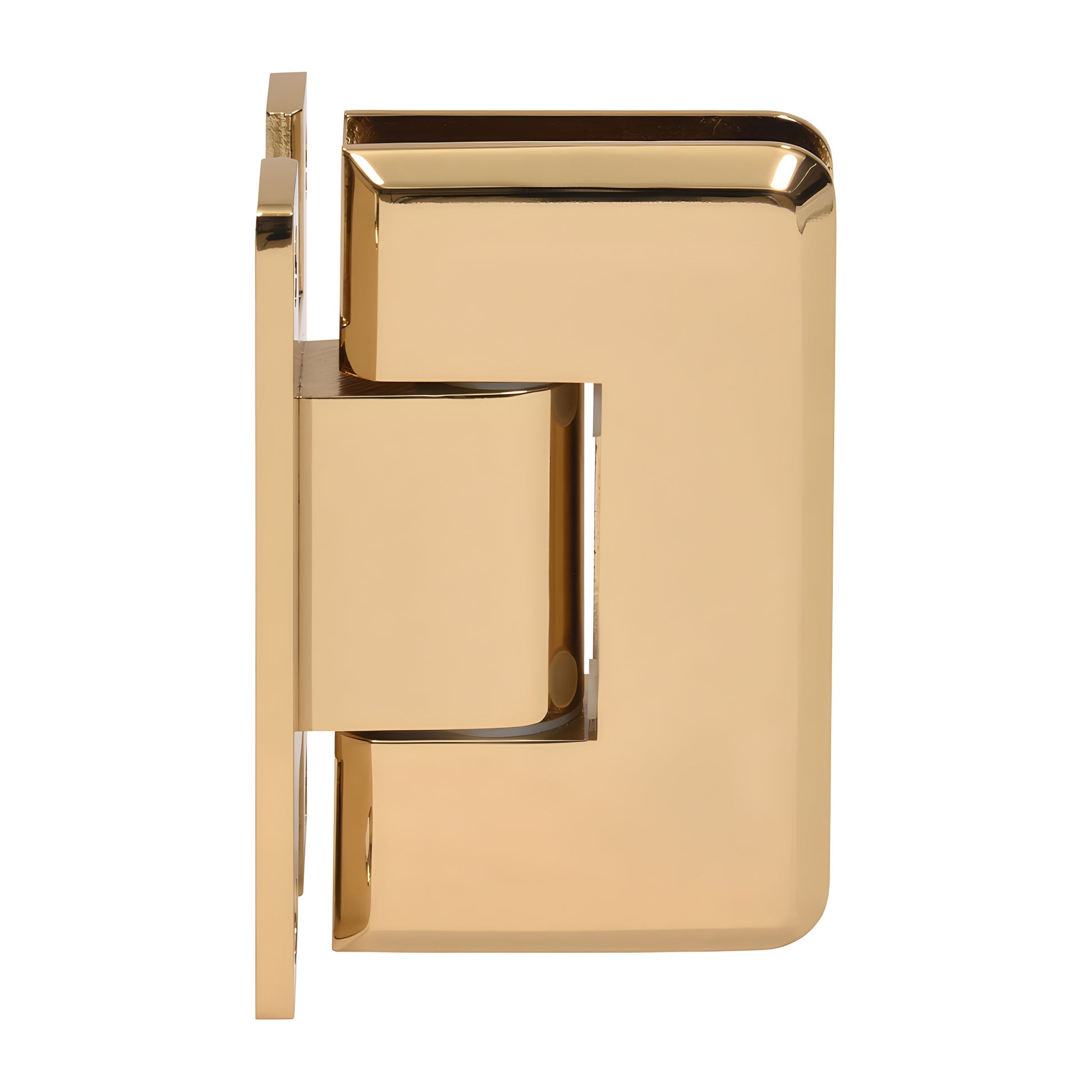 French gold brass adjustable shower door hinge (Cologne series), wall-mount for 3/8-1/2" glass - SKU C0L337FG