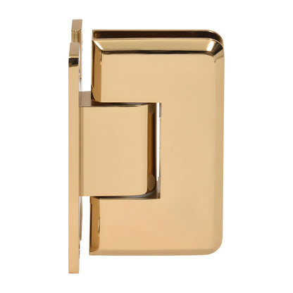French gold brass adjustable shower door hinge (Cologne series), wall-mount for 3/8-1/2" glass - SKU C0L337FG