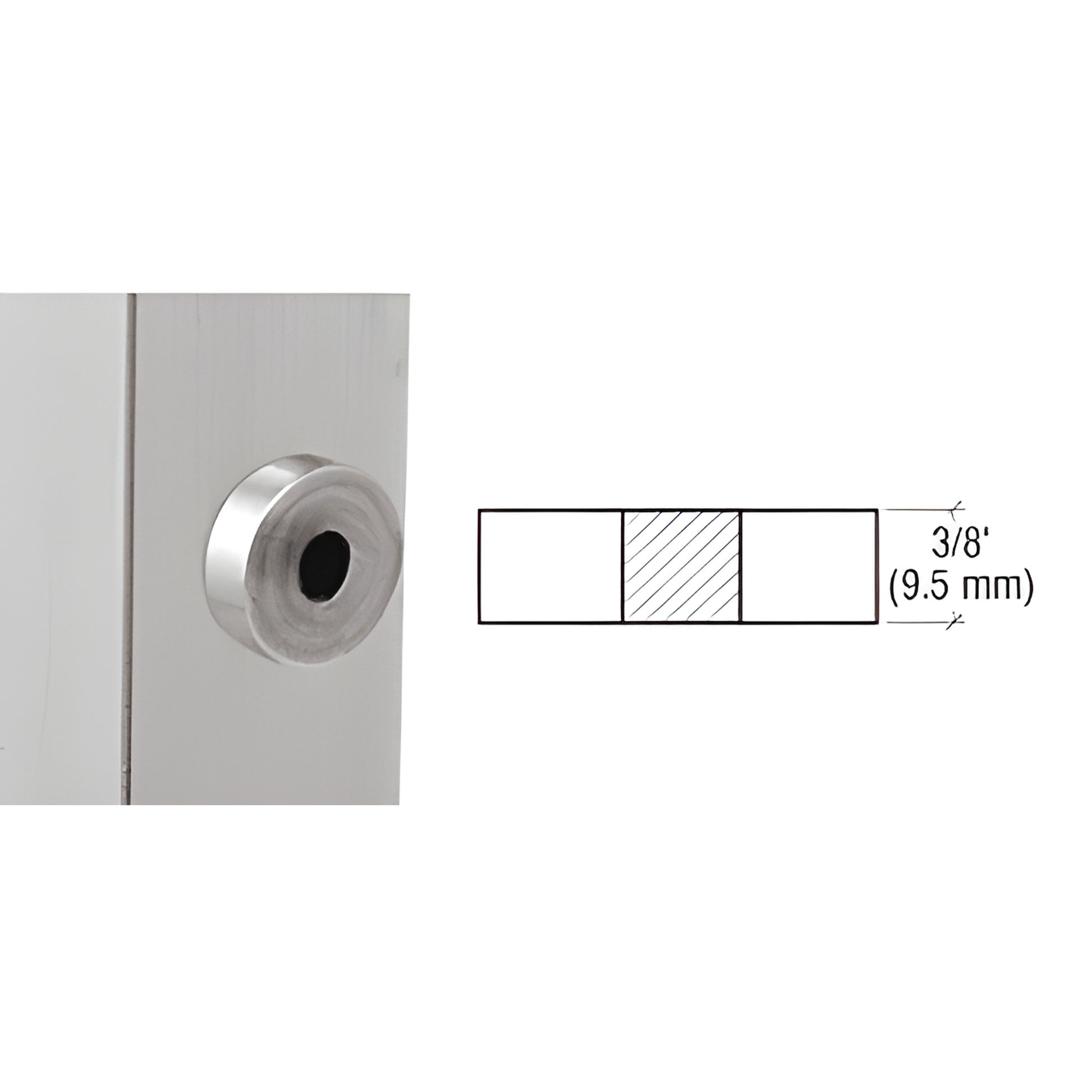 SPA01SS stainless steel coped post adapter - 1-3/8" square with 3/8" drilled hole for spider fittings, for frameless tempered
