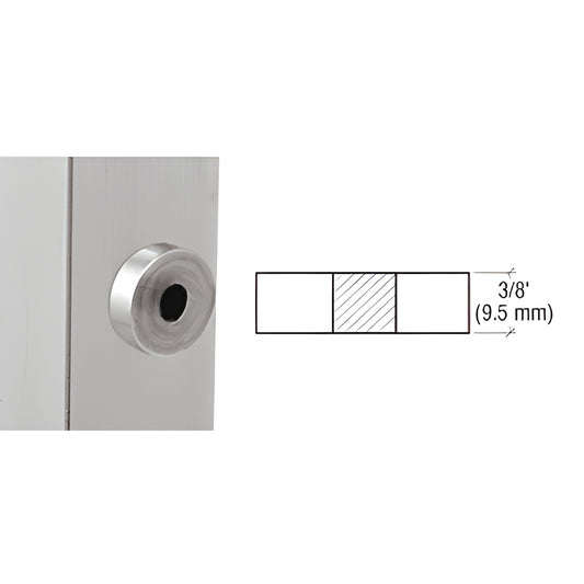 SPA01SS stainless steel coped post adapter - 1-3/8" square with 3/8" drilled hole for spider fittings, for frameless tempered