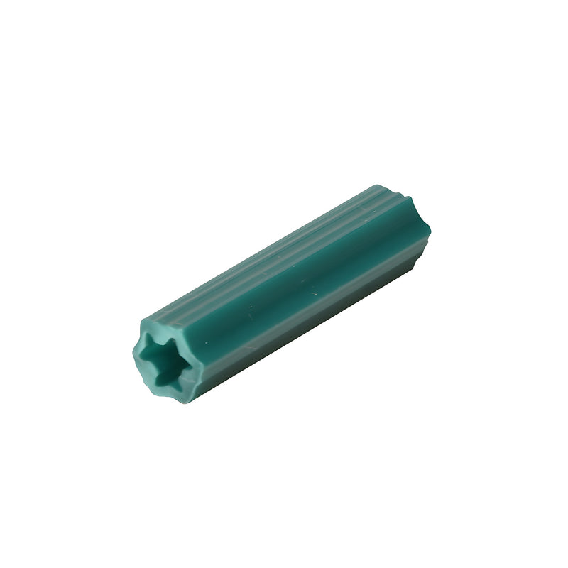 Green PVC expanding anchor EXP2006, 1-1/4 in long for 1/4 in drill holes, masonry fastener