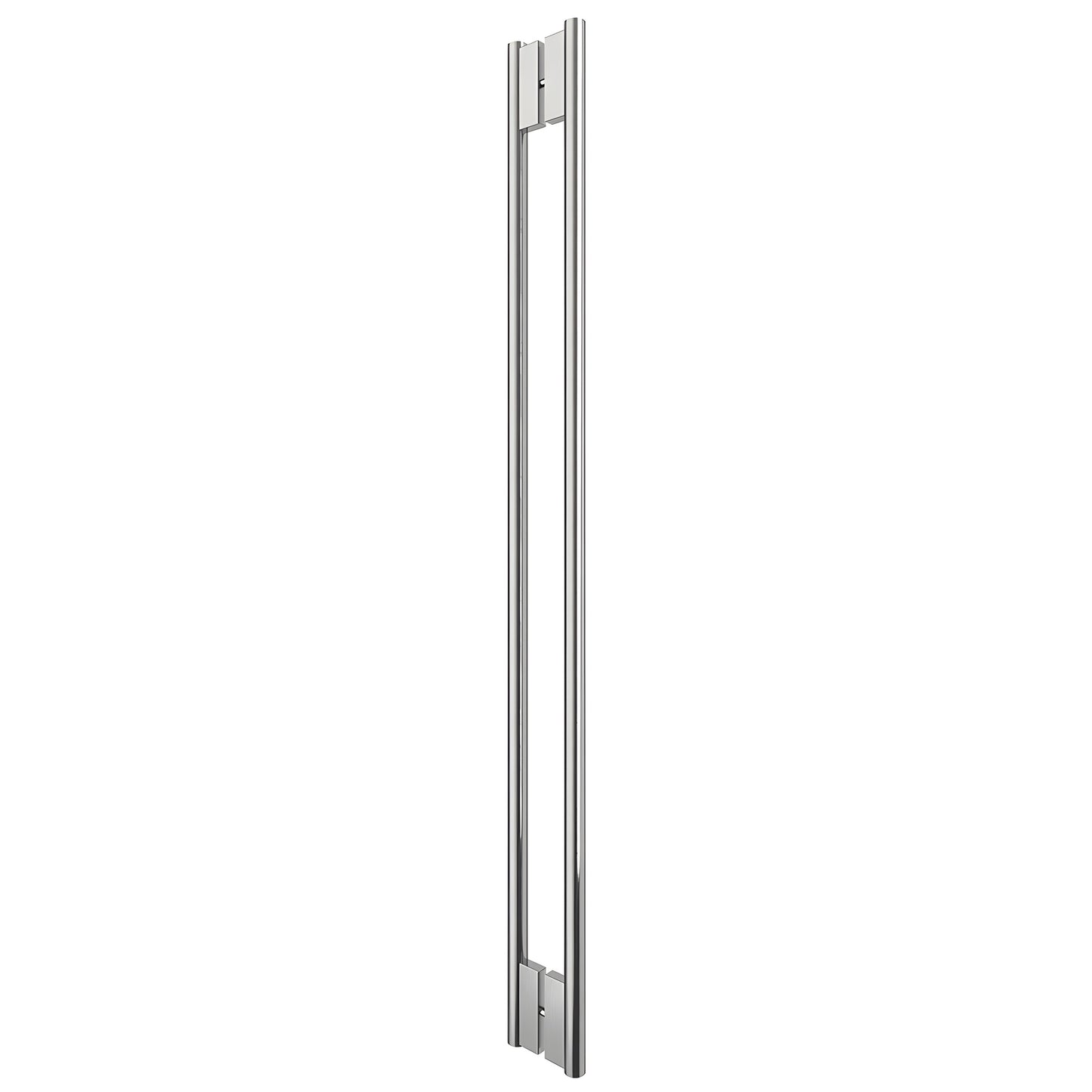 CRL HPH60CBS 60-inch brushed stainless steel C-style tubular shower door handle, back-to-back glass mount.