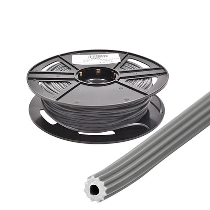 Gray hollow-core vinyl screen retainer spline on 500' black plastic spool (SKU 5C125) for window and door screens