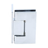 GEN544CH Geneva polished chrome wall-mount shower hinge for 5/16-1/2" tempered glass, solid brass, reversible 5 pivot