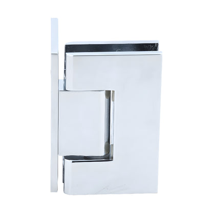 GEN544CH Geneva polished chrome wall-mount shower hinge for 5/16-1/2" tempered glass, solid brass, reversible 5 pivot