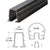 CRL Black Top Rail Glazing Vinyl for 1/4" Monolithic and 5/16" Thick Laminated Glass - 12'
