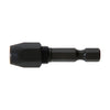 DBH1 black steel drill bit holder adapter - 1/4-inch hex shank, grips 5/32 in (4 mm) round bits for impact drivers