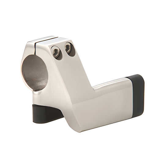 LS605LBS brushed stainless steel double-roller door stop for Laguna sliding doors, fits over LS104BS top sliding tube.