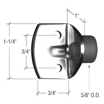 CRL 3/4 in L-Bracket Sliding Glass Door Bumper - Door Stop