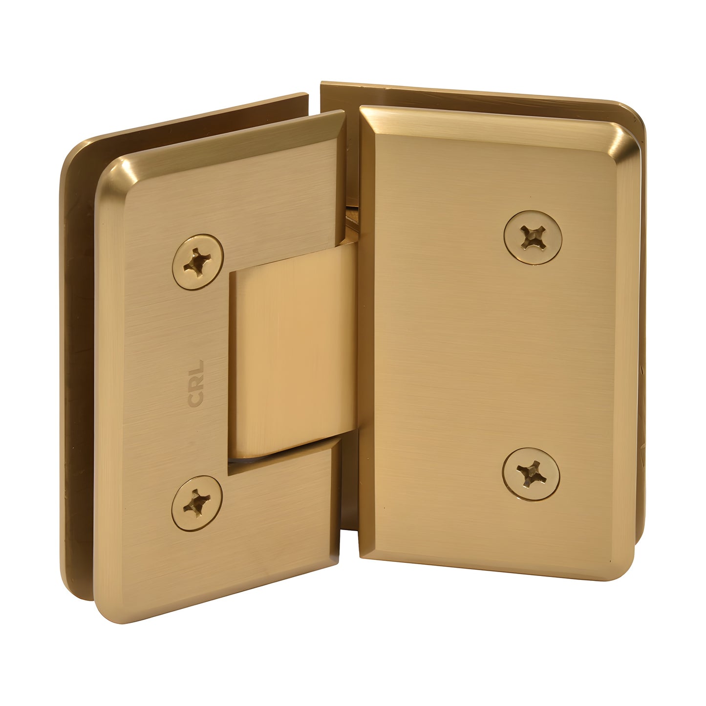 Modern Gold brass Cologne 135 glass-to-glass shower hinge, beveled edge, fits 10-12mm glass - SKU C0L045MG