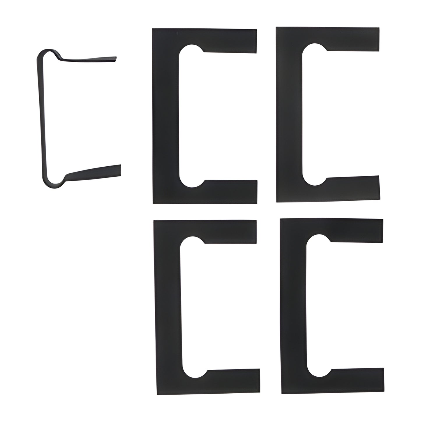 Black plastic gasket pack for Victoria Series hinges (SKU VCTGK1) - two thick, two thin and rubber mouse ear gasket