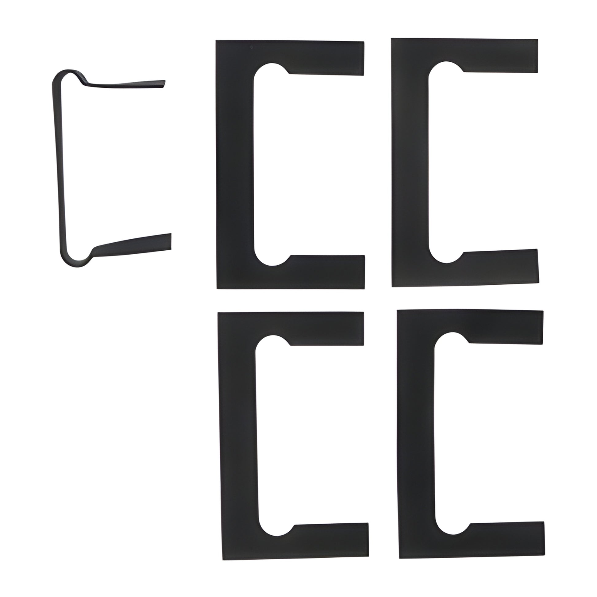 Black plastic gasket pack for Victoria Series hinges (SKU VCTGK1) - two thick, two thin and rubber mouse ear gasket