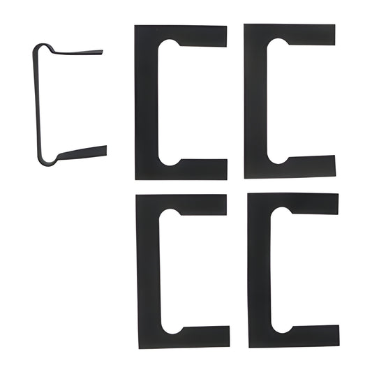 Black plastic gasket pack for Victoria Series hinges (SKU VCTGK1) - two thick, two thin and rubber mouse ear gasket