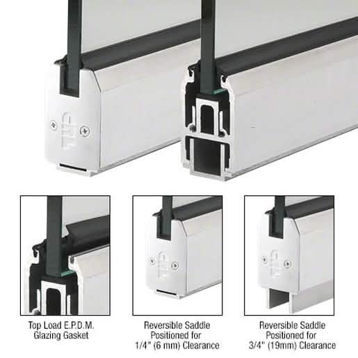 CRL Satin Anodized Low Profile Sidelite Rail 2-5/16" x 120" for sleek glass panels