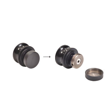 Frameless glass shower with matte black Cavoli sliding header and pull (SKU CAV78MBL), top rollers, 78" header.