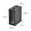 Matte black stainless steel adjustable wall track holder kit (SERAHW2MBL) with screw and two metal clamps.