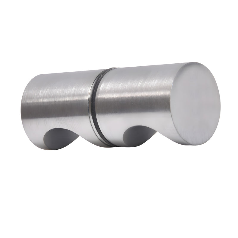 Brushed chrome solid-brass crescent back-to-back shower door knob, 1 in diameter, 1-1/8 in projection (SKU SDK140BCH)