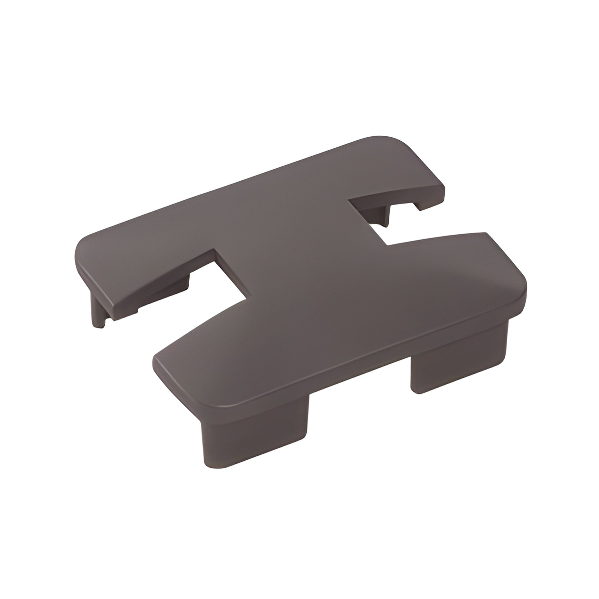 Matte bronze notched rectangular post top cap (SKU NC1CBRZ), aluminum, slip-in style for glass windscreens.