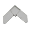 Close-up view of a gray plastic corner piece for WSF1716 series screen frame systems.