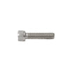 A side profile view of a stainless steel socket head cap screw.