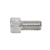 A side profile view of a stainless steel socket head cap screw showing the threaded shaft.