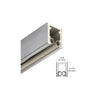 A detailed perspective of the powder-coated metal head channel designed for 1/2-inch glass applications.