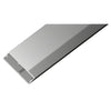 A close-up view of the 2 inch by 12 inch rectangular tube profile showing the clear anodized finish.