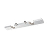 The aluminum electric strike keeper unit featuring a polished stainless steel finish for double stile door applications.