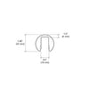 A technical line drawing showing the 1.66-inch diameter and dimensions of the stainless steel cap rail profile.