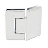 The adjustable 135-degree glass-to-glass hinge is displayed from a side profile perspective.