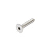 A 2-inch polished stainless steel extension bolt with a hex socket head designed for 1/2-inch glass panels.