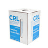 A sealed cardboard box of CRL Heavy Duty Spunlance shop towels featuring a convenient carry handle cutout.