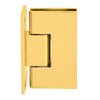 A side profile view of the solid brass wall mount hinge for glass shower doors.