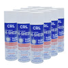 A full case containing 12 cans of CRL Hi-SHEEN industrial strength glass cleaner.