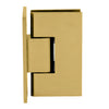A side profile view of the satin brass Victoria series wall mount shower hinge.