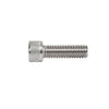 A side profile view of a stainless steel socket head cap screw with threaded shank.