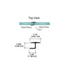 A technical diagram showing the top view installation of the 'Y' jamb seal between a fixed glass panel and a glass door.